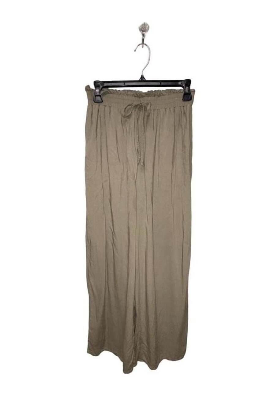 Khaki Flowy Drawstring Palazzo Pants Size M